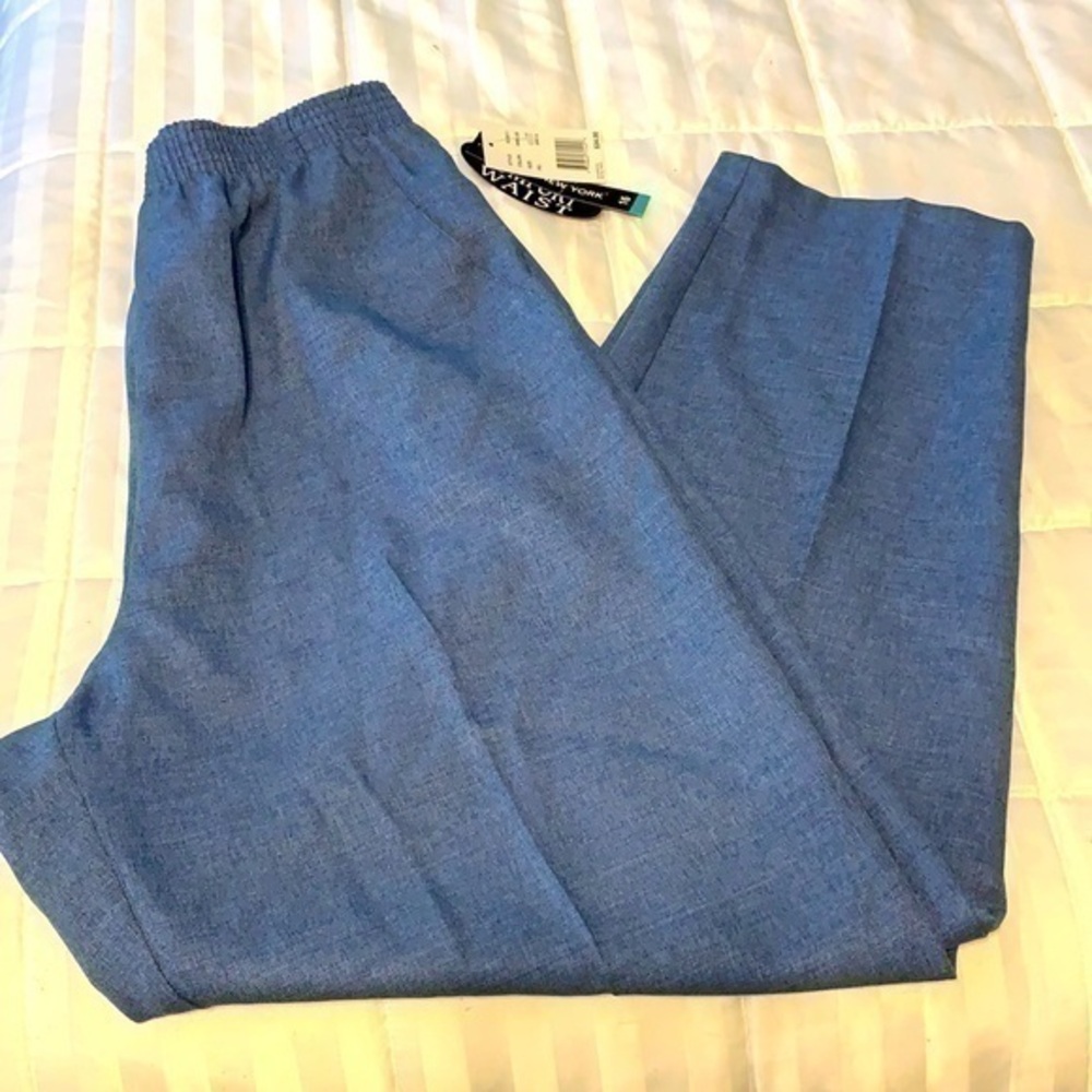 Blue Elastic Waist Pants